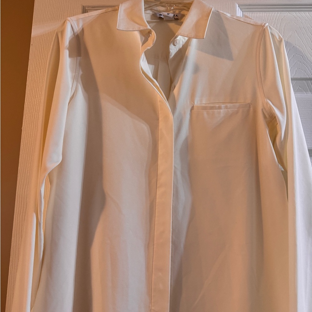 Athleta Women's White Dress Shirt with Chest Pocket